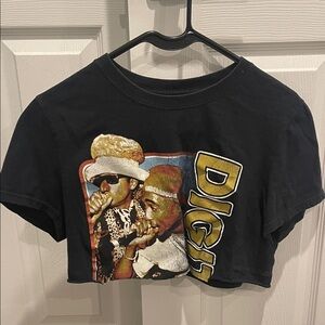 Digital Underground Black Graphic Crop Top